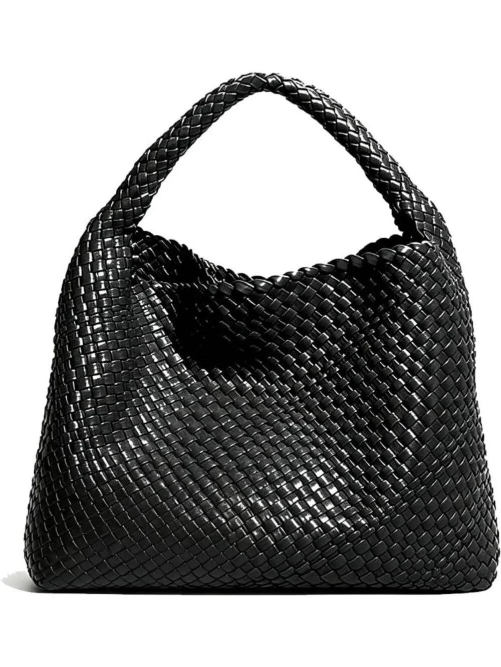 Stylish Woven Tote Bag with Purse, Large Handmade Shoulder Hobo for Work